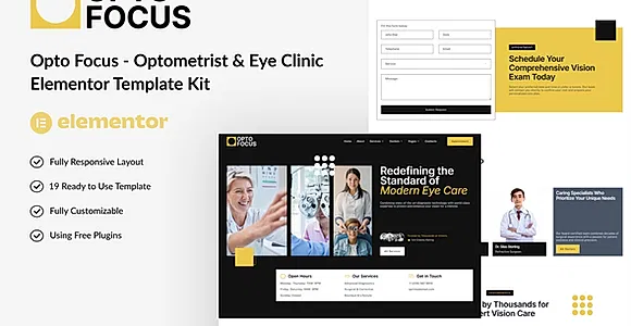 OptoFocus - Optometrist & Eye Clinic Elementor Template Kit