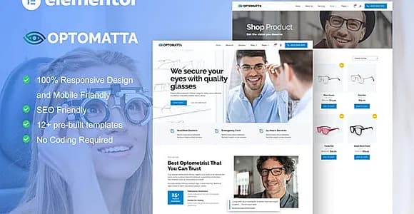 Optomatta - Optician & Optical Store Elementor Pro Template Kit