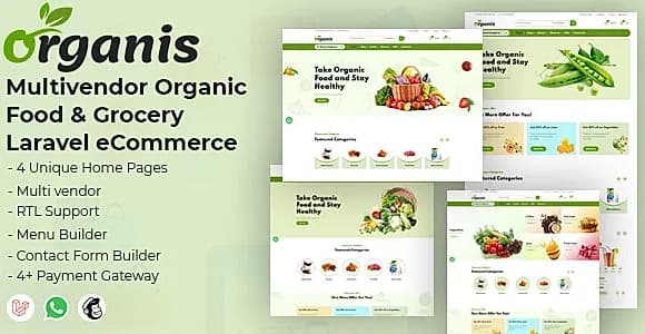 Organis - Multivendor Organic Food & Grocery Laravel eCommerce