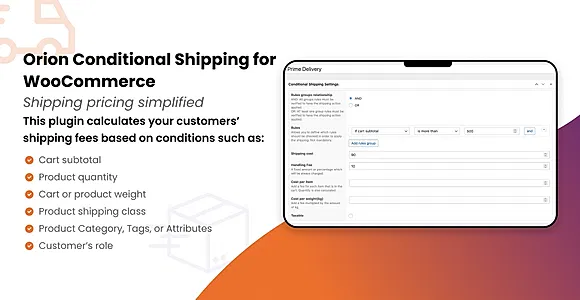 Orion Conditional Shipping for WooCommerce WordPress Plugin