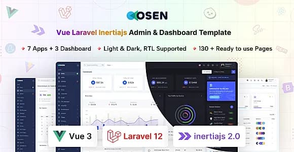 Osen - Vue Js + Laravel Inertia Js Admin Dashboard Template