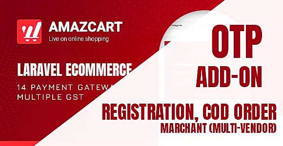 OTP add-on | AmazCart Laravel Ecommerce System CMS
