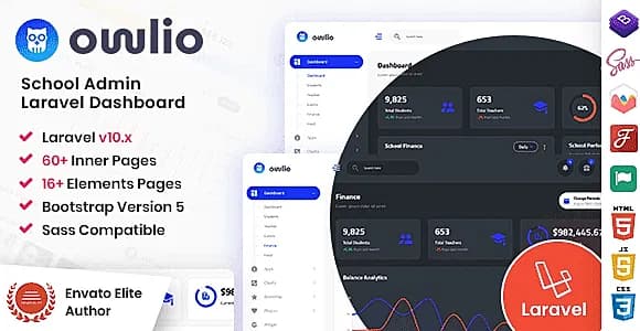 Owlio : School Management Laravel Admin Dashboard Template