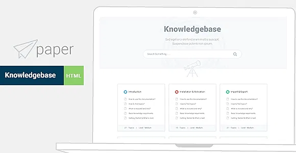 Paper - knowledge base Bootstrap4 HTML Template