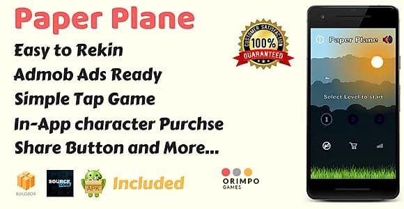 Paper Plane - Buildbox Game Template & Android Eclipse Project