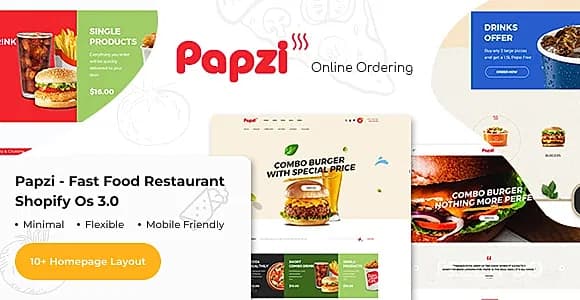 Papzi - Fast Food Restaurant Theme OS 3.0 (Theme Block)