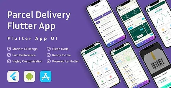 Parcel Delivery Flutter App | Courier Delivery Template | Package Delivery App | Flutter Template