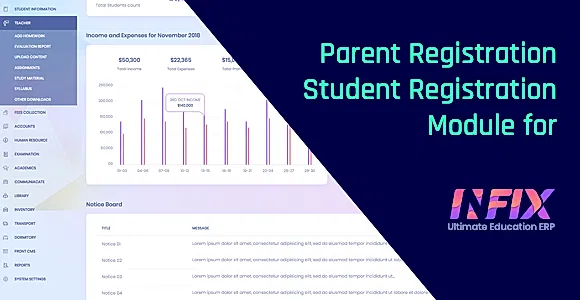 Parent Registration or Student Registration Module for InfixEdu