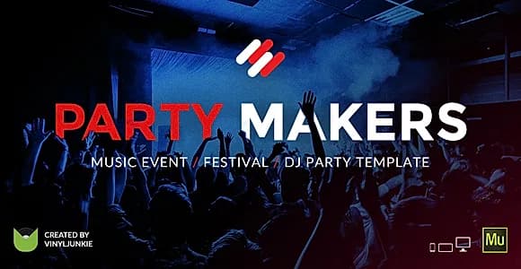 Party Makers - Music Event / Festival / DJ Responsive Muse Template