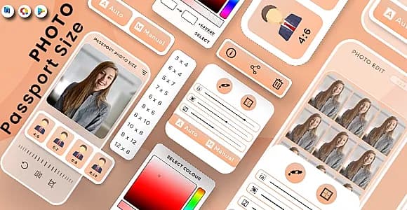 Passport Size Photo Maker - VISA or Passport Photo Editor - ID Passport VISA Photo Maker - Portrait