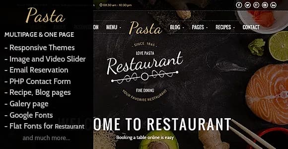 Pasta - Restaurant HTML Responsive Template