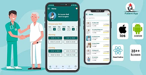 Patient App - Patient Appointment Booking React Native iOS/Android App Template