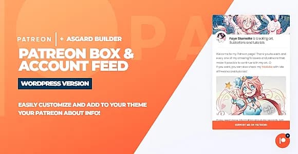 Patreon Box and About Feed WordPress Plugin