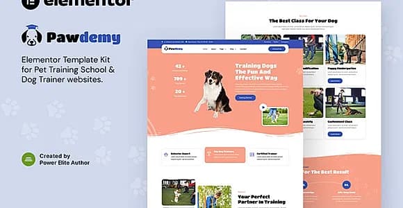 Pawdemy – Pet Training Academy Elementor Template Kit