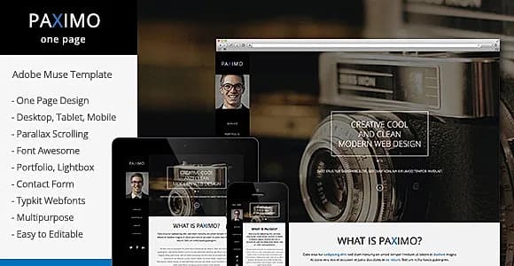 Paximo -Parallax Portfolio Muse Template
