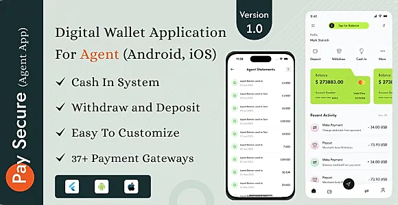 Pay Secure - Digital Wallet Application For Agent (Android, iOS)
