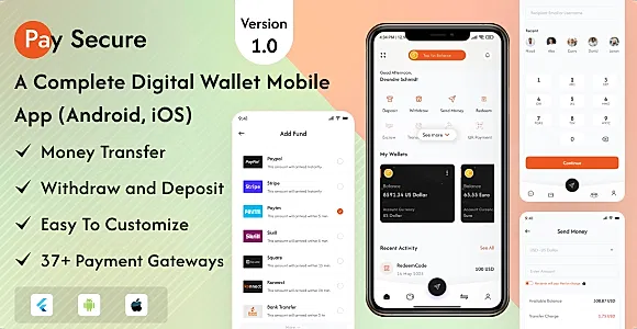 Pay Secure - Digital Wallet Application For User (Android, iOS)