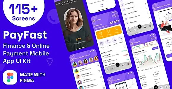 PayFast E-Wallet | Finance & Online Payment Mobile App UI Kit Figma Template
