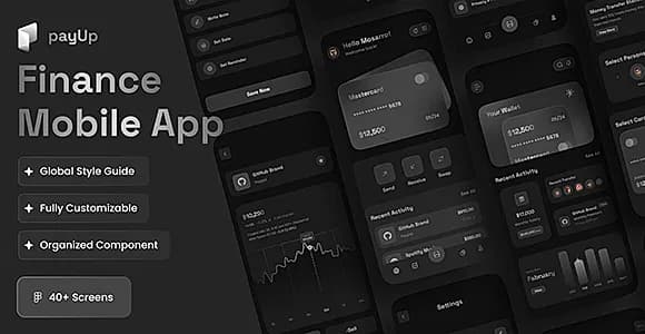 payUp - Finance Mobile App UI Kit