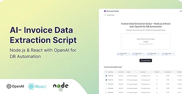 PDF Invoice Data Extraction to MongoDB – Node.js & React with OpenAI