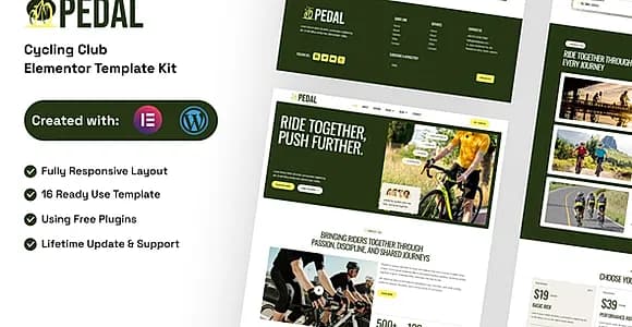 Pedal - Cycling Club Elementor Template Kit