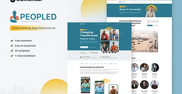 Peopled - Online Meeting App Elementor Template Kit