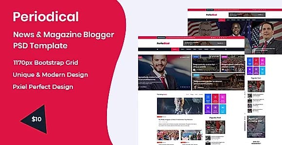 Periodical - News & Magazine Blogger PSD Template