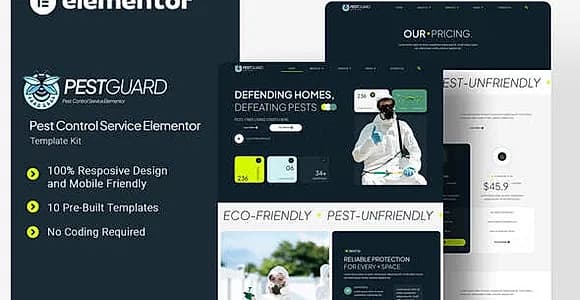 Pestguard - Pest Control Service Elementor Template Kit