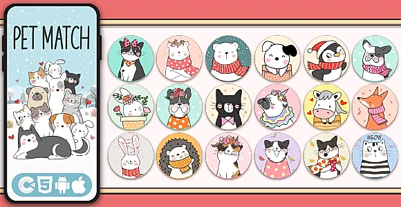 Pet Match - HTML5 Game, Construct 3