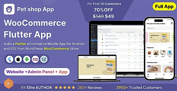 Pet Product Store App - E-commerce Store app in Flutter 3.x (Android, iOS) with WooCommerce Full App