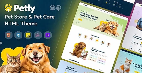Petly - Premium Pet Shop & Pet Care HTML Template