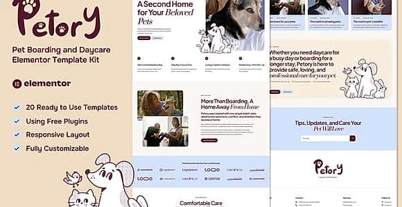 Petory - Pet Boarding & Daycare Elementor Template Kit