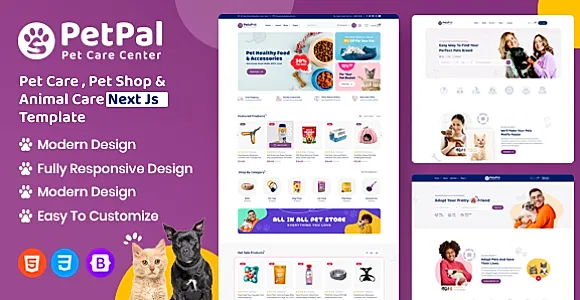 Petpal - Pet Care and Pet Shop Next Js Template