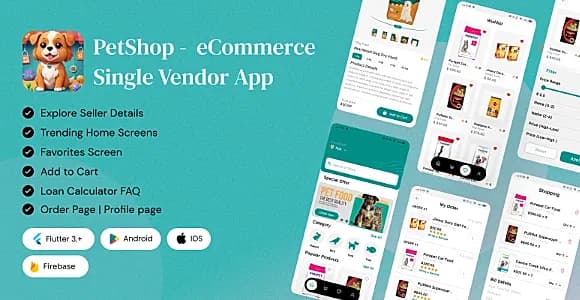 Petshop - eCommerce Single Vendor App With Admin panel