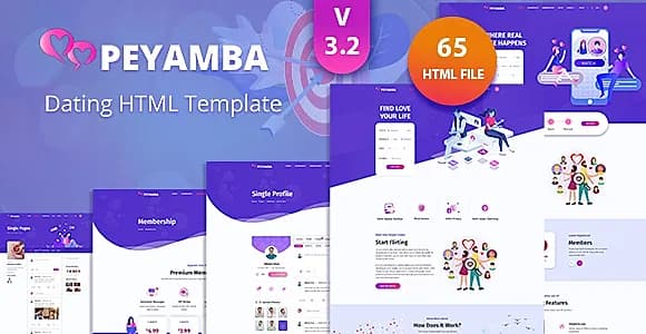 Peyamba - Dating Website HTML Template