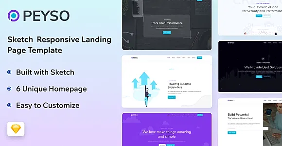 Peyso - Sketch SaaS & Startup Landing Page Template