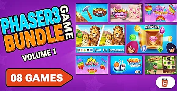 Phaser 3 Game bundle Volume 1 [Phaser 3, HTML5 ]