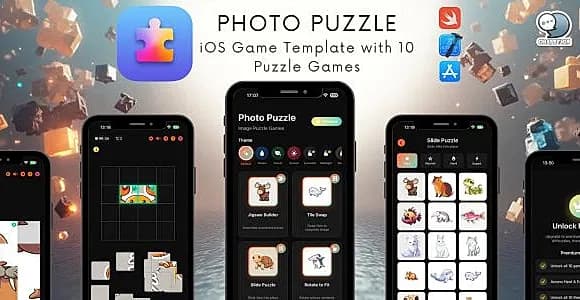 Photo Puzzle - iOS Game Template with 10 Puzzle Games | SwiftUI | IAP | Freemium Ready