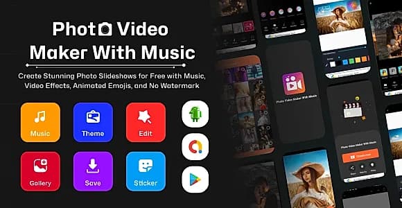 Photo Video Maker With Music - Photo To Video Editor - Admob - Android App