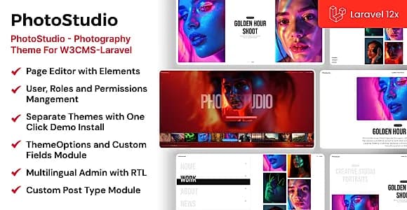 PhotoStudio - Photography Portfolio Theme for W3CMS