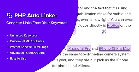 PHP Auto Linker - Advanced Keyword Linking