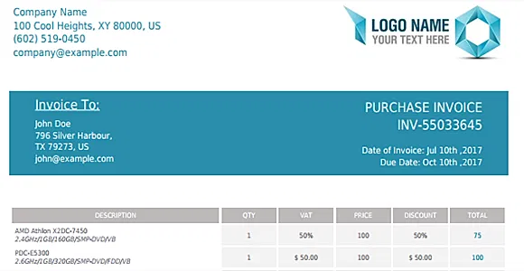 PHP Invoice X2 - PHP Class For Beautiful PDF Invoices Using HTML Templates