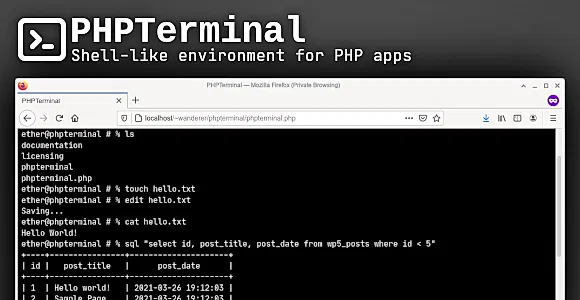 PHPTerminal - Shell-like environment for PHP apps