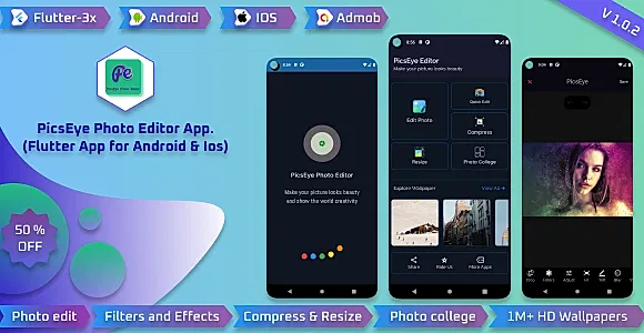 PicsEye Photo Editor App(Flutter App for Android & Ios)