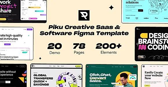 Piku - Creative Saas & Software Figma Template