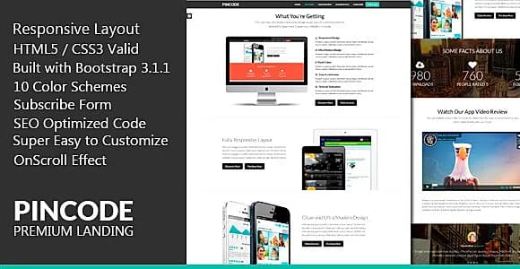 PinCode - Premium Landing Page HTML5 Template