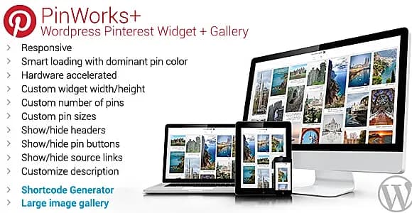 PinWorks+ Wordpress Pinterest Gallery Widget