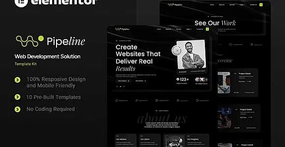 Pipeline - Web Development Solution Elementor Template Kit