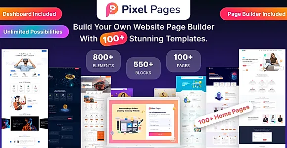PixelPages - SAAS Application Website Builder for HTML Template