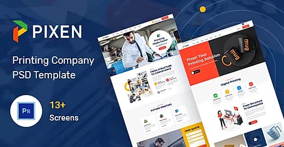Pixen - Printing Services Company PSD Template